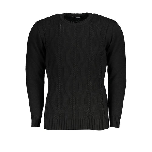 U.S. Grand Black Acrylic Men Sweater