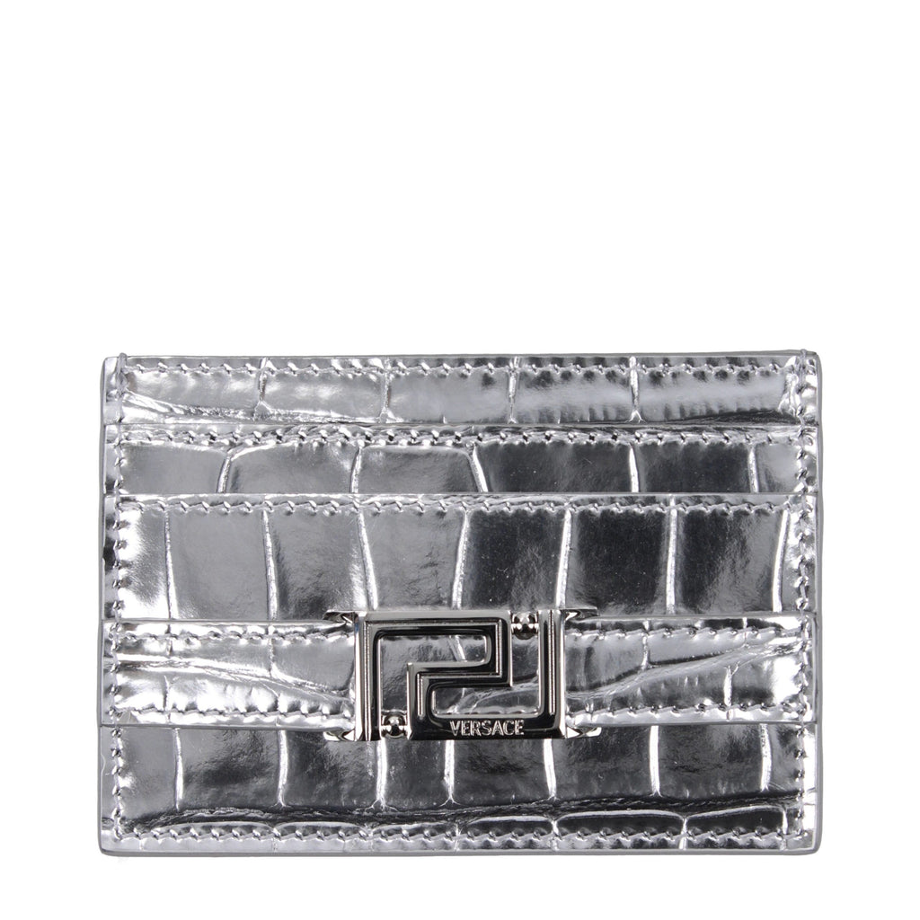 Versace Gray Leather Cardholder