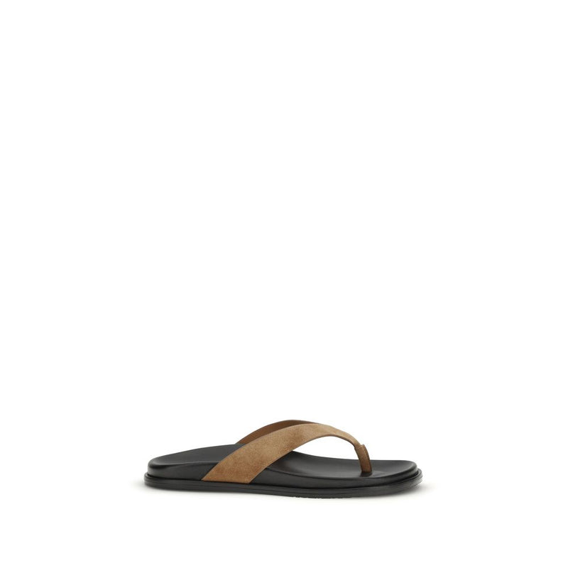 Stuart Weitzman Multicolor Calf Leather Bos Taurus Flip-Flop Sandals