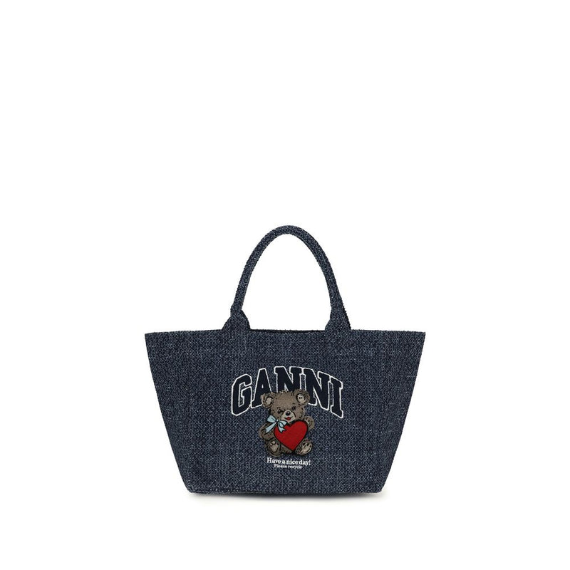 Ganni Blue Cotton Shoulder Bag