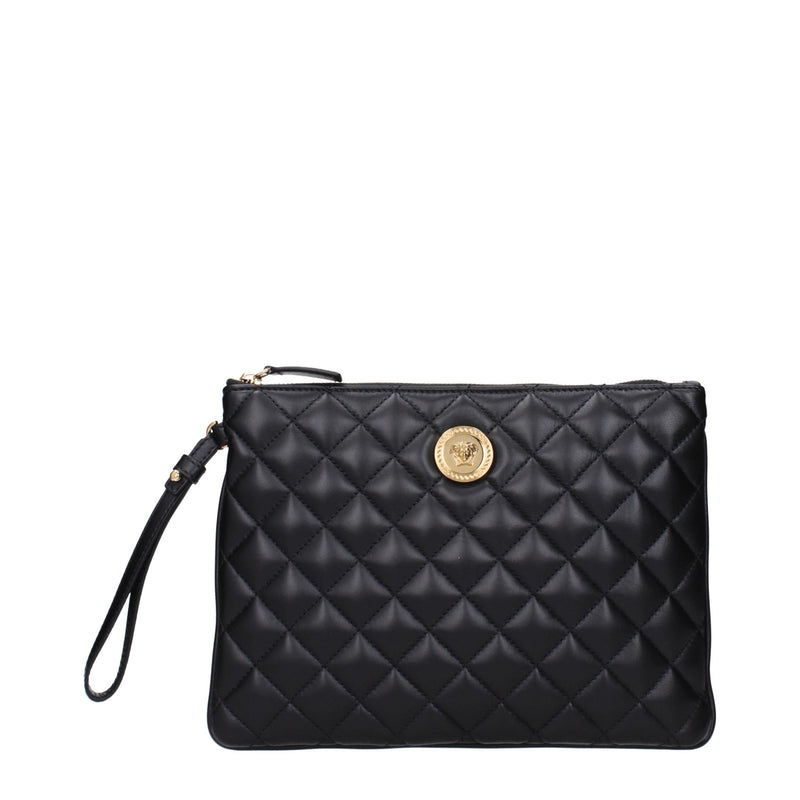 Versace Black Leather Clutch Bag