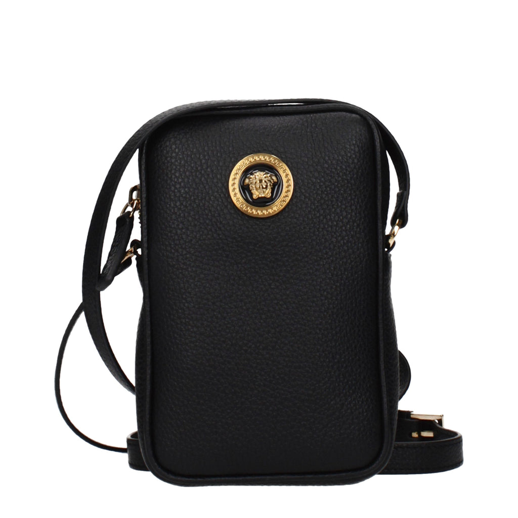 Versace Black Leather Crossbody Bag