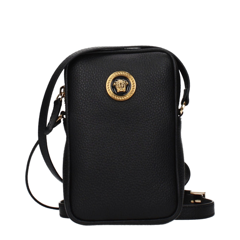 Versace Black Leather Crossbody Bag