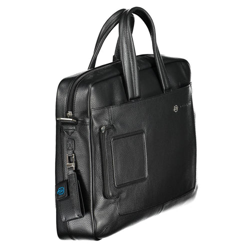 Piquadro Black Leather Men Briefcase