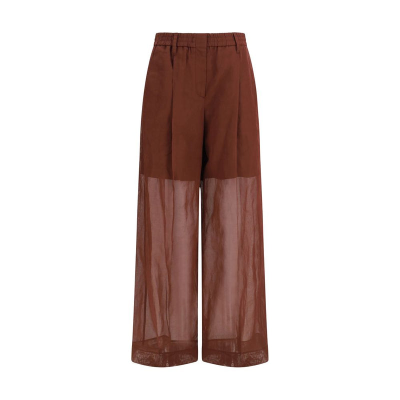 Brunello Cucinelli Brown Cotton Casual Pants