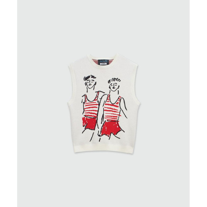 MSGM White Cotton Tank Tops
