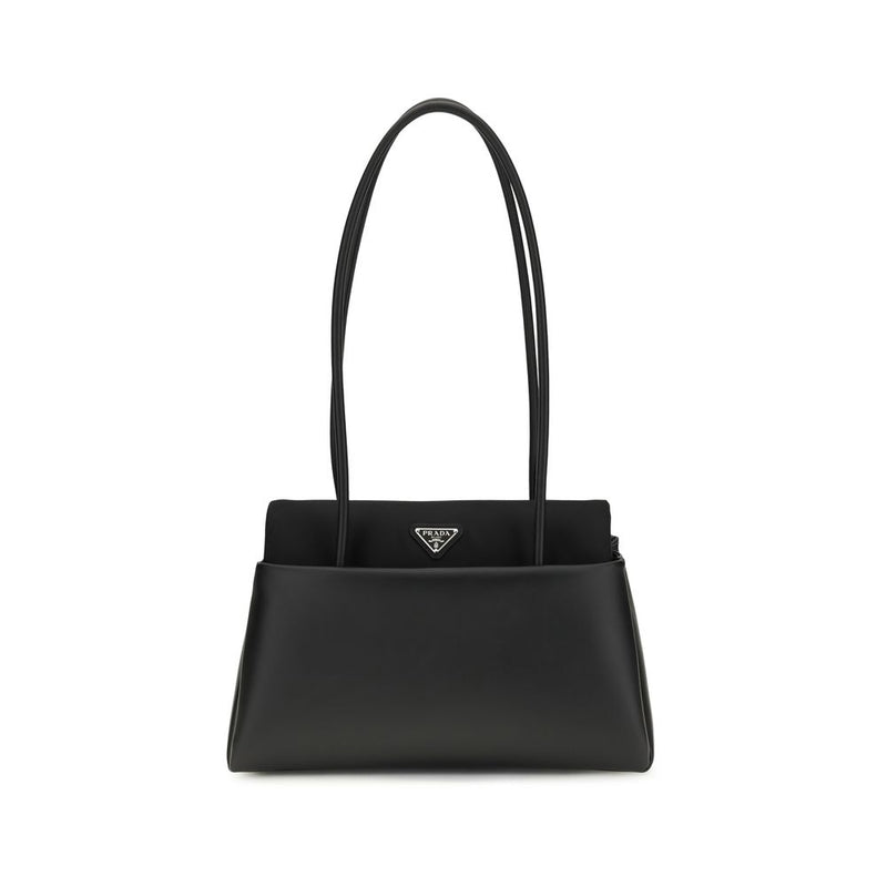 Prada Black Calf Leather Bos Taurus Shoulder Bag