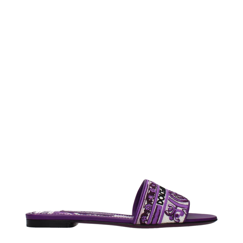 Dolce & Gabbana Purple Fabric Slippers