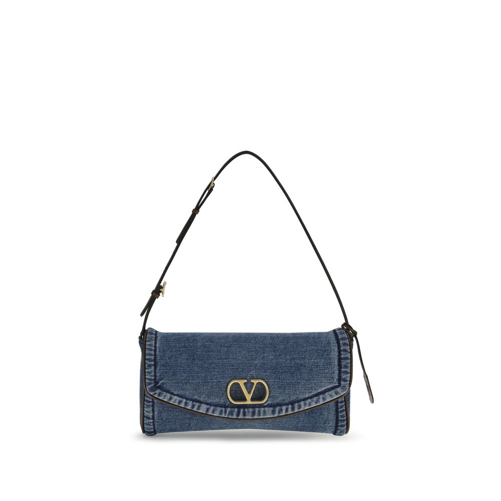 Valentino Garavani Blue Cotton Shoulder Bag