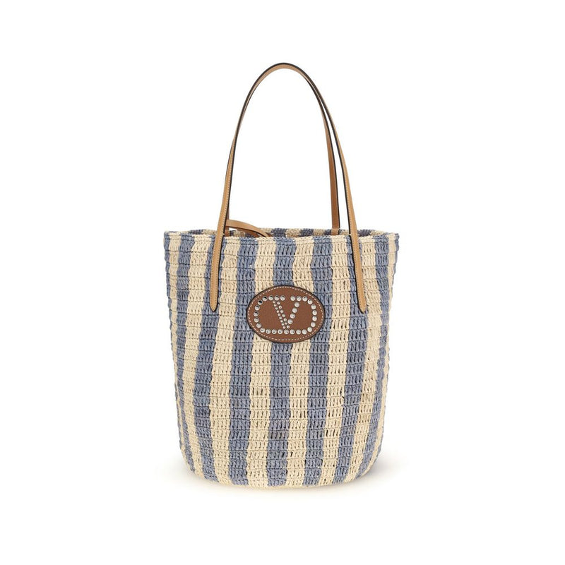 Valentino Garavani Multicolor Raffia Backet Bag