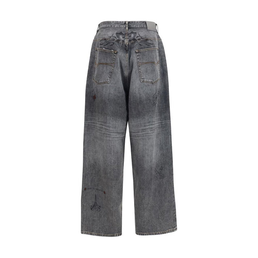 Balenciaga Gray Cotton Relaxed Fit Jeans