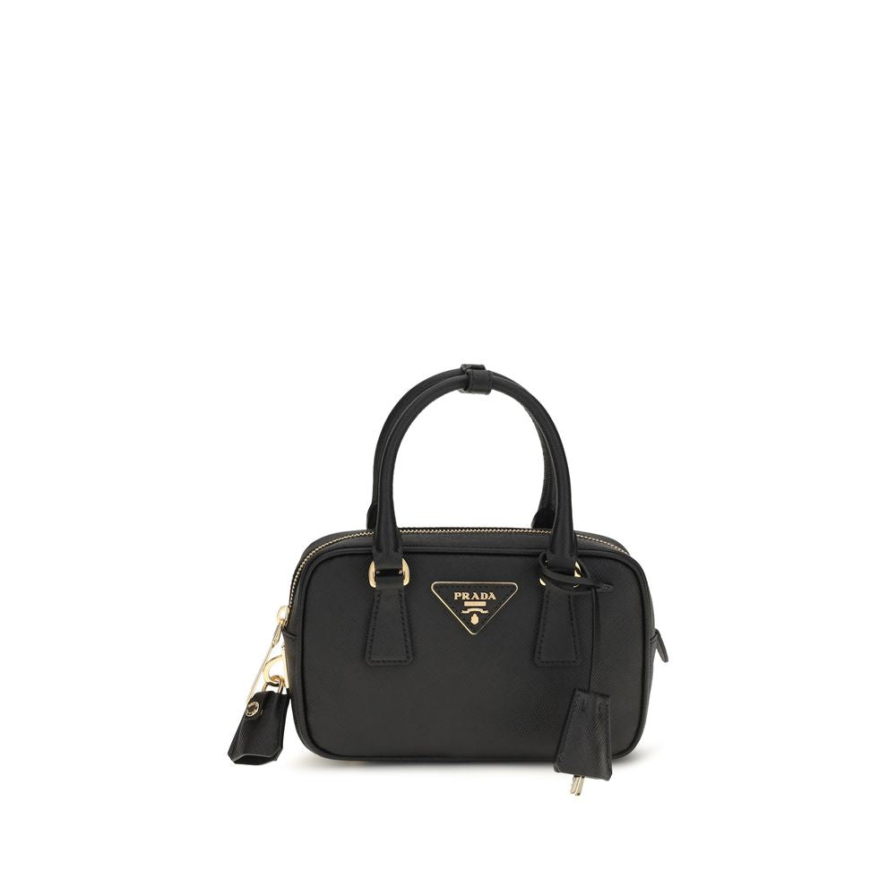 Prada Black Calf Leather Bos Taurus Handbag
