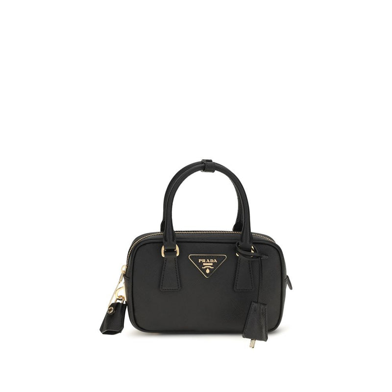 Prada Black Calf Leather Bos Taurus Handbag