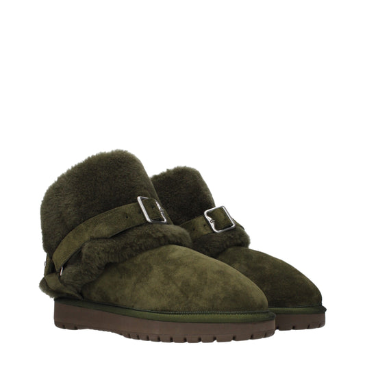 Burberry Green Leather Ankle Boots