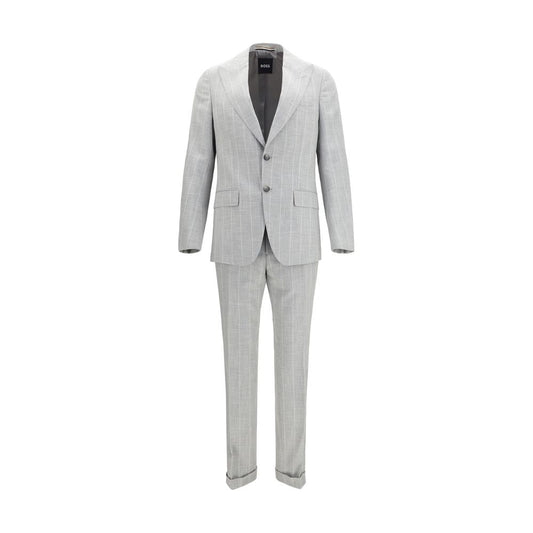 Hugo Boss Black Gray Cotton Two-Piece Suit