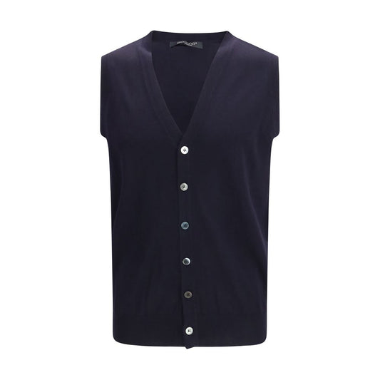 Aragona Cashmere Blue Wool Oves Aries Sleeveles Sweater
