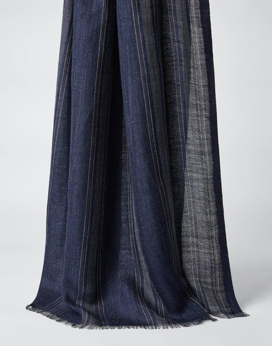 Brunello Cucinelli Blue Silk Scarf
