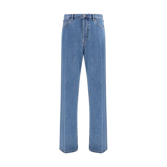 Valentino Blue Cotton Straight-Leg Jeans