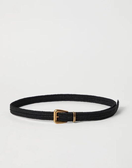Brunello Cucinelli Black Linen Regular Belt