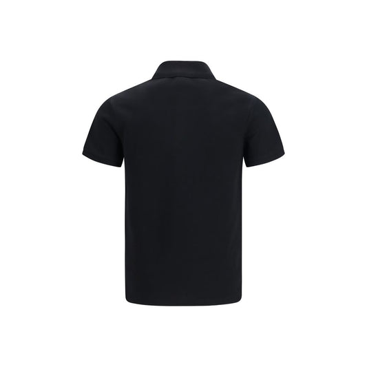 Balmain Black Cotton Polo Shirt