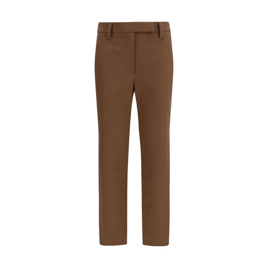 Brunello Cucinelli Brown Elastane Casual Pants