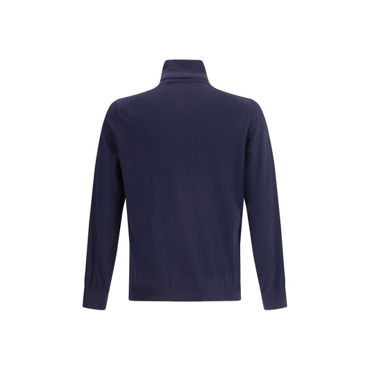 Brunello Cucinelli Blue Wool Oves Aries Turtleneck