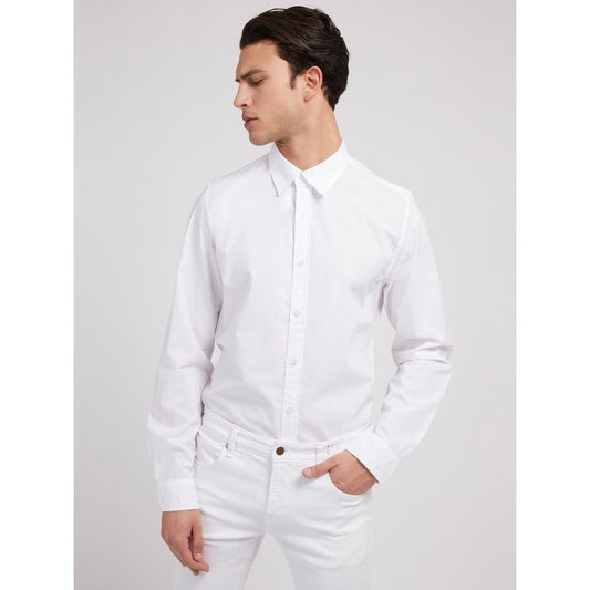 Guess Jeans White Cotton Dress Shirt