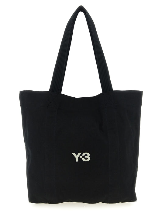 Y-3 Black Cotton Tote Bag