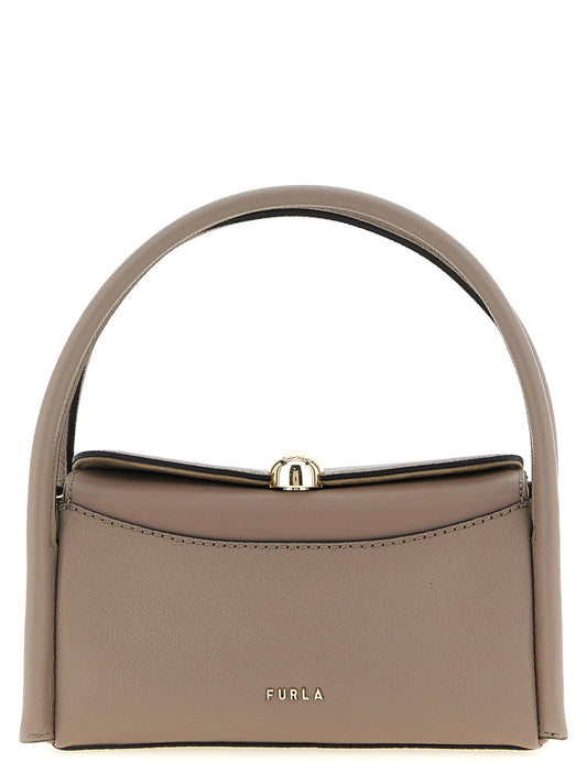 Furla Gray Calfskin Handbag