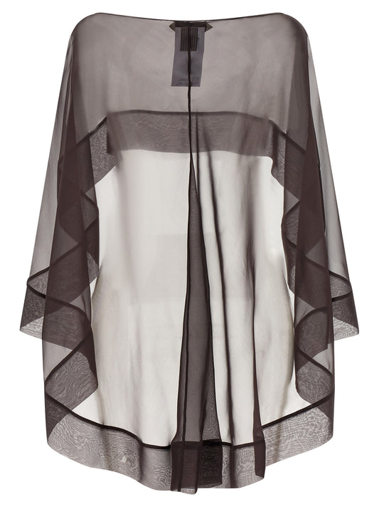 Alberta Ferretti Brown Silk Scarf