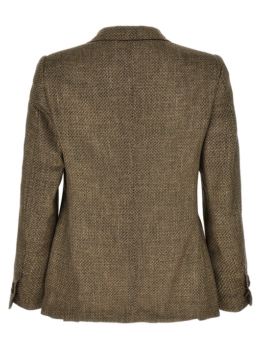 MAURIZIO MIRI Beige Alpaca Leather Blazer