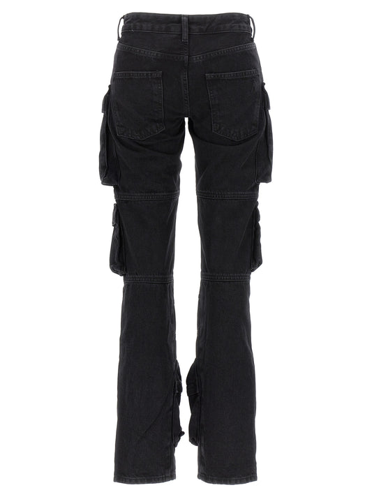 The Attico Black Cotton Cargo Pants