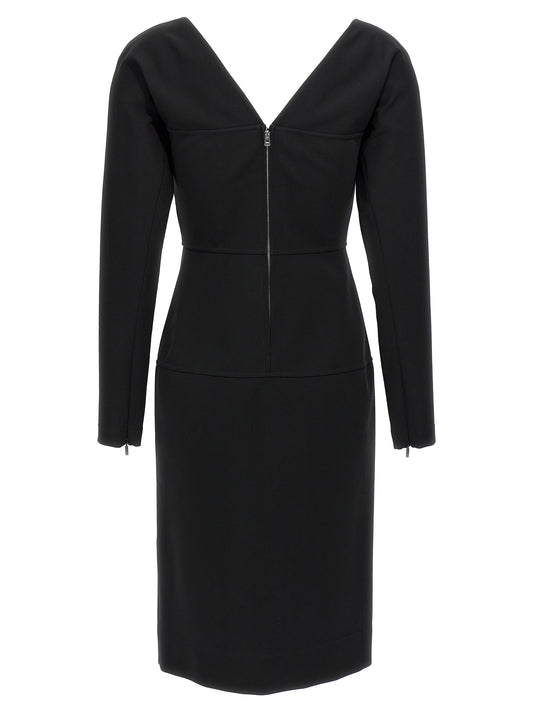 Fendi Black Viscose Midi Dress