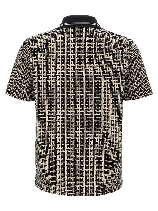 Balmain Bicolor Cotton Polo Shirt