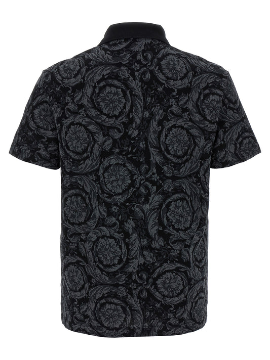 Versace Gray Cotton Polo Shirt