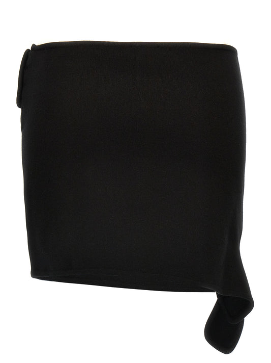 Courrèges Black Viscose Long Skirt