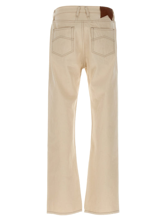 Rhude Beige Cotton Straight-Leg Jeans