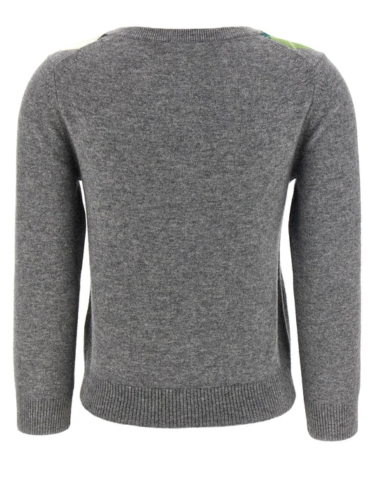 Ganni Gray Merino Wool Cardigan