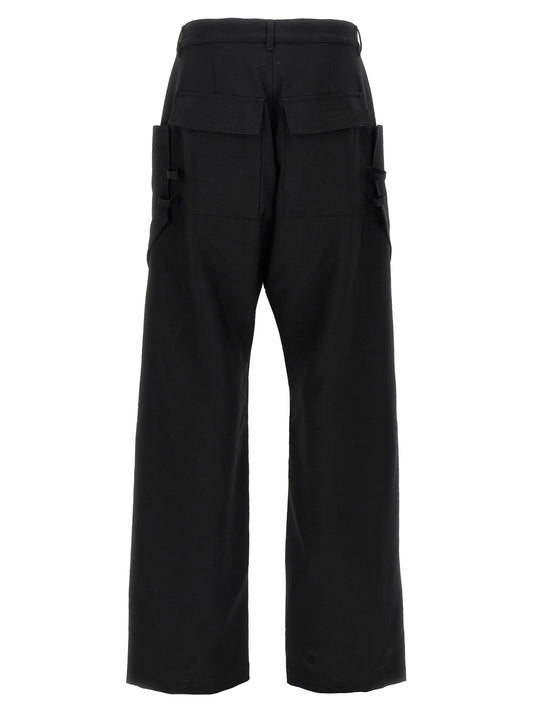 Rick Owens Black Virgin Wool Cargo Pants