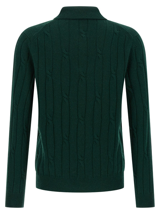 ZANONE Bicolor Virgin Wool Polo Shirt