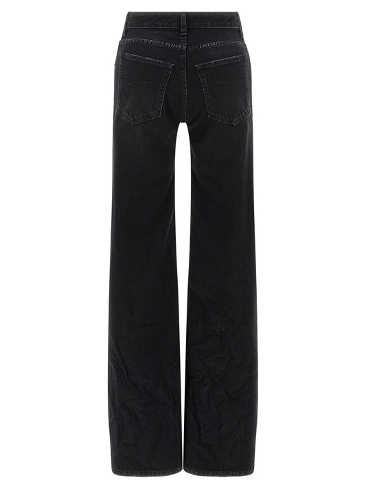 Balenciaga Black Cotton Flared Jeans
