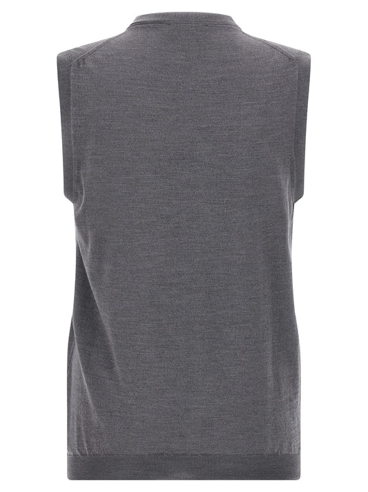 ZANONE Gray Virgin Wool Sleeveles Sweater