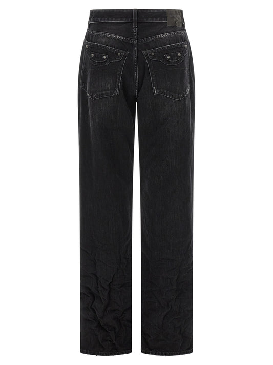 Balenciaga Black Cotton Straight-Leg Jeans