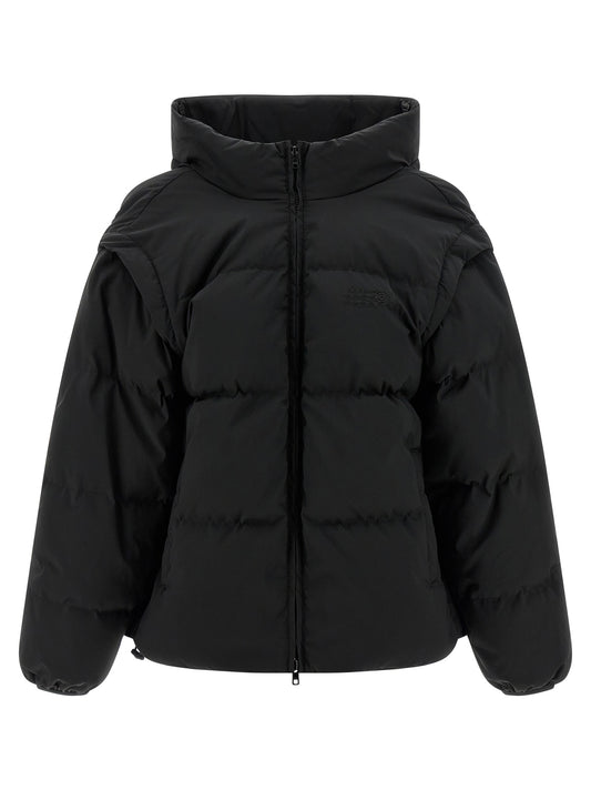 MM6 Maison Margiela Black Polyester Full-Length Jacket