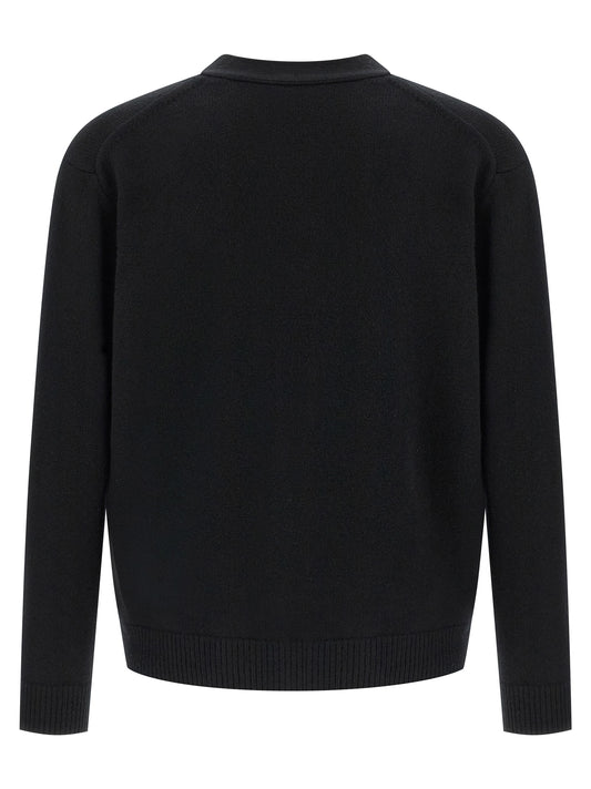 Maison Kitsuné Black Merino Wool Cardigan