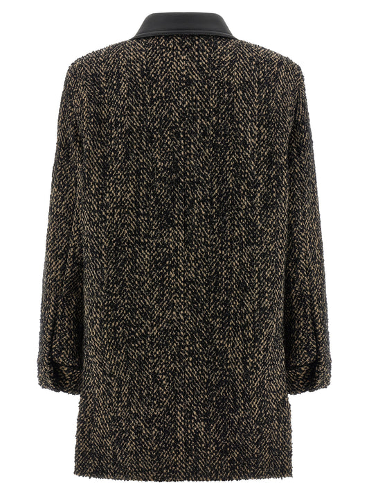 Max Mara Multicolor Virgin Wool Shell Jacket