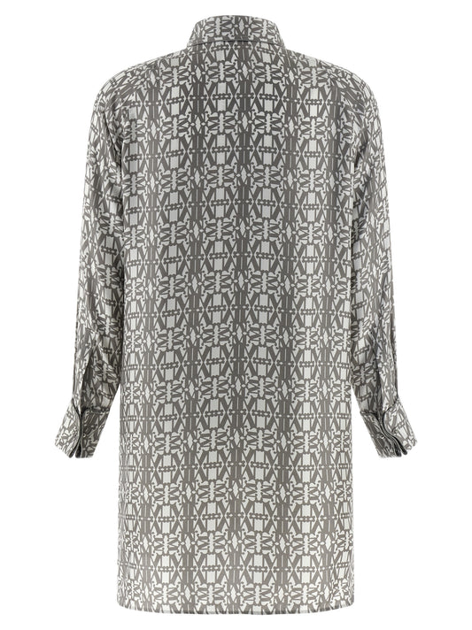 Max Mara Gray Silk Short Dress