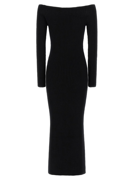 Max Mara Black Wool Long Dress