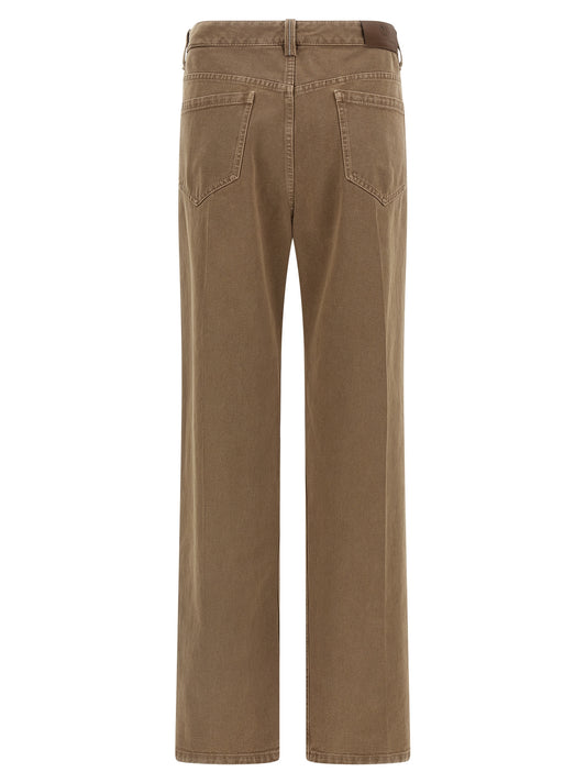 Brunello Cucinelli Beige Cotton Straight-Leg Jeans
