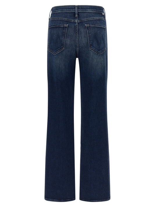 Mother Denim Blue Cotton Straight-Leg Jeans